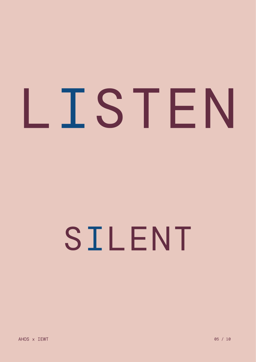 LISTEN / SILENT — AHOS × IEWT 타이포그래피